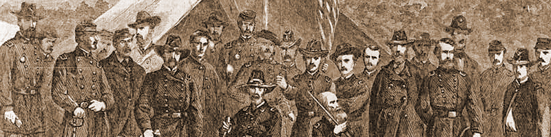 Drawing of General Meade and staff